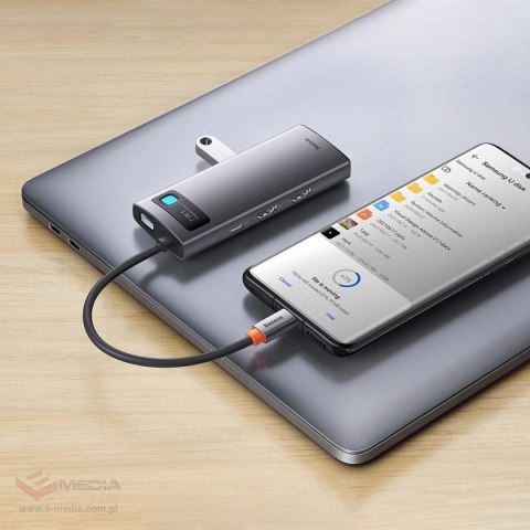 Baseus Metal Gleam Series stacja dokująca HUB 7 w 1 USB Typ C - 1 x HDMI / 1 x VGA / 3 x USB 3.2 Gen. 1 / 1 x Power Delivery / 1