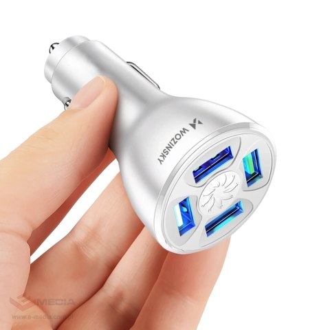 Ładowarka samochodowa Wozinsky WCCAW 50W 4x USB-A QC - biała