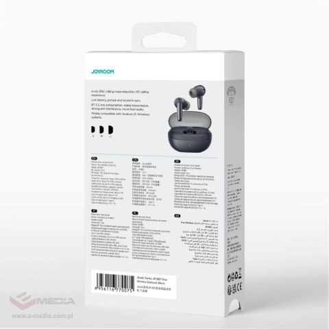 Douszne słuchawki bezprzewodowe Joyroom Jbuds Series JR-BB1 TWS - czarne