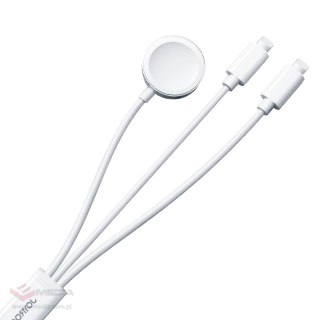 Kabel 3 w 1 Joyroom S-IW007 magnetyczna ładowarka USB-A - Lightning 1.2m - biały