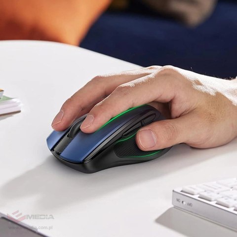 Mysz optyczna Ugreen MU006 bezprzewodowa USB 2.4GHz / Bluetooth 5.0 4000 DPI - niebieska