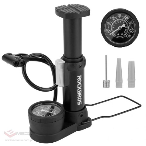 Pompka rowerowa Rockbros 42610002001 podłogowa z manometrem - czarna