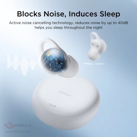 Słuchawki bezprzewodowe TWS Joyroom JR-TS2 Cozydots Series do spania ANC Bluetooth 5.3 - białe