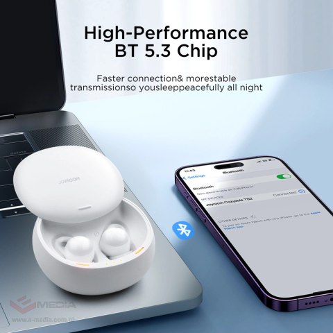 Słuchawki bezprzewodowe TWS Joyroom JR-TS2 Cozydots Series do spania ANC Bluetooth 5.3 - białe