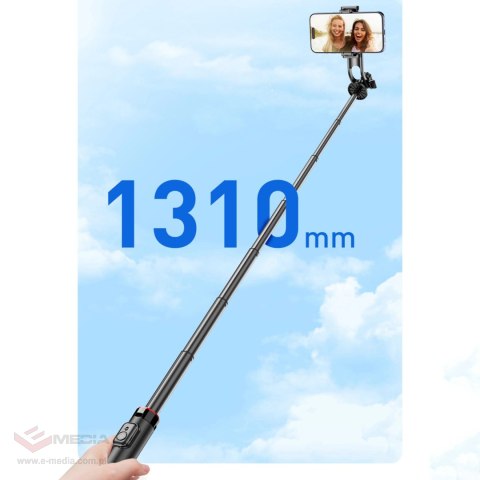Wozinsky Selfie stick WC1Y2S teleskopowy tripod 1.3m ze stopu aluminium z uchwytem na telefon - czarny