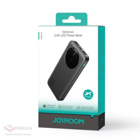 Powerbank Joyroom JR-PBF12 10000mAh 2.4A 2x USB-A 1x USB-C - czarny