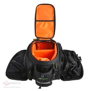 Torba rowerowa Rockbros A6-03BK na bagażnik 35 l z rozkładanymi kieszeniami - czarna