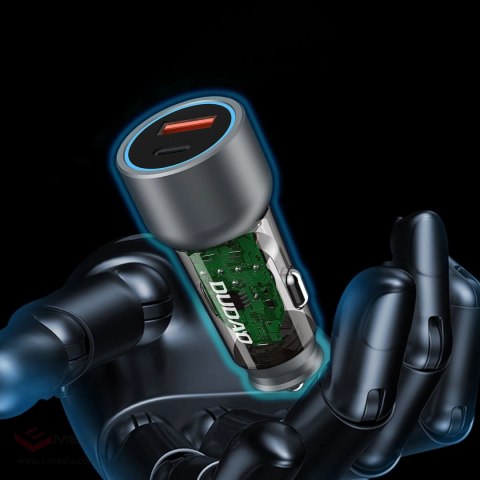 Ładowarka samochodowa Dudao R4T 25W USB-A / USB-C - szara