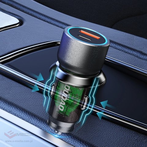 Ładowarka samochodowa Dudao R4T 25W USB-A / USB-C - szara
