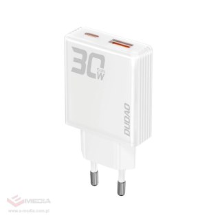 Ładowarka sieciowa GaN Dudao A30EU 30W USB-A / USB-C - biała