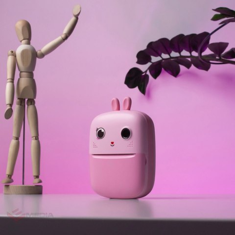 Mini drukarka termiczna dla dzieci z aparatem fotograficznym i kamerą - różowa