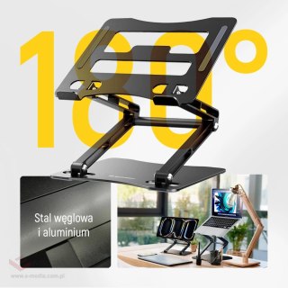 Podstawka pod laptopa, tablet Wozinsky WRS-CPY75DSB aluminiowa + Gratis! podstawka do smartfona - czarna