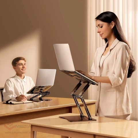 Podstawka pod laptopa, tablet Wozinsky WRS-CPY75DSB aluminiowa + Gratis! podstawka do smartfona - czarna