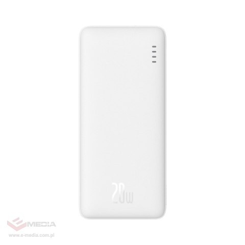 Powerbank Baseus Airpow 20W 10000mAh z kablem Baseus Simple Series USB-A - USB-C 30 cm - biały