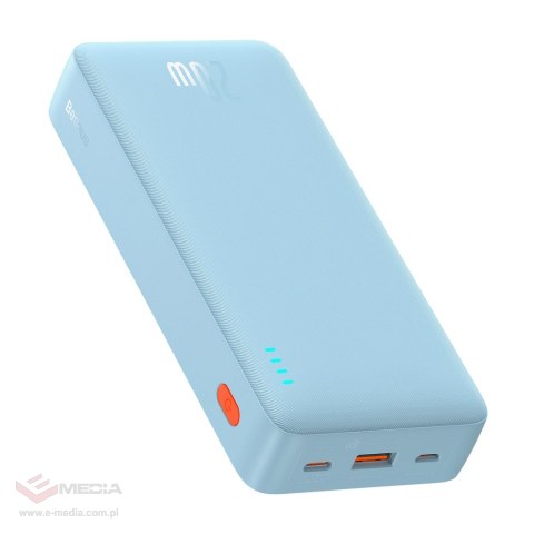 Powerbank Baseus Airpow 20W 20000mAh z białym kablem Baseus Simple Series USB-A - USB-C 50cm - niebieski