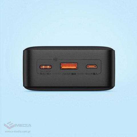 Powerbank Baseus Airpow Fast Charge 20W 30000mAh z kablem USB-C - USB-C 30cm - czarny
