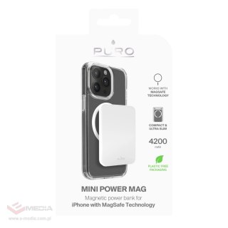 Powerbank Puro Slim Power Mag 4200mAh z MagSafe USB-C - biały
