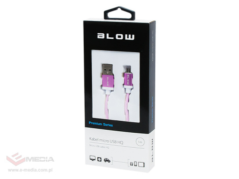 Kabel USB A - micro B 1,0m plecio-róż BL