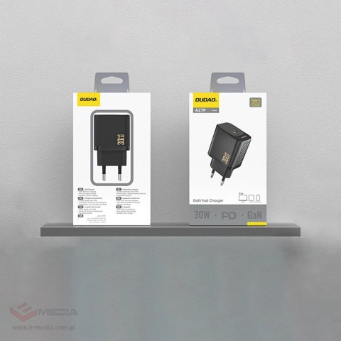 Ładowarka sieciowa Dudao A27P 30W PD GaN USB-C - czarna