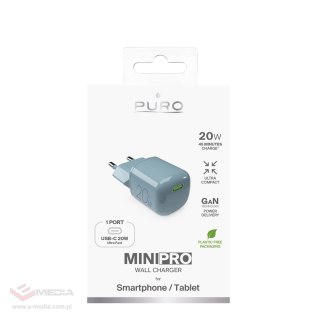 Ładowarka sieciowa Puro 20W GaN USB-C - zielona