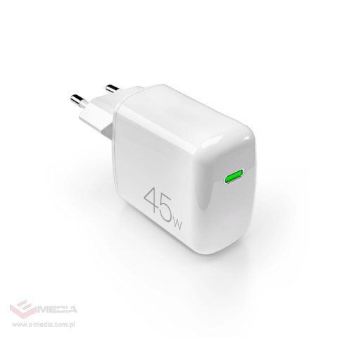 Ładowarka sieciowa Puro Super Mini 45W PD GaN USB-C - biała