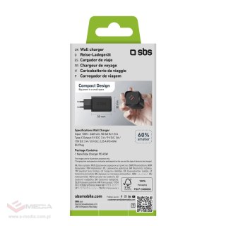 Ładowarka sieciowa SBS TETRGAN1C45W 45W GaN USB-C z Power Delivery - czarna