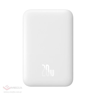 Powerbank Baseus Magnetic Mini Air PPCXM06A 6000mAh 20W z kablem Simple Series USB-C - biały
