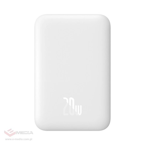 Powerbank Baseus Magnetic Mini Air PPCXM06A 6000mAh 20W z kablem Simple Series USB-C - biały