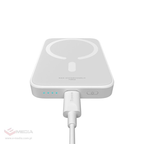 Powerbank Baseus Magnetic Mini Air PPCXM06A 6000mAh 20W z kablem Simple Series USB-C - biały