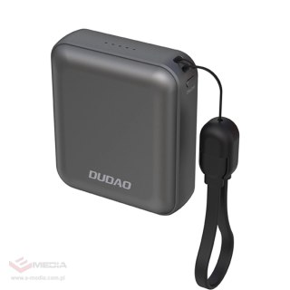 Powerbank ultrakompaktowy Dudao K22+ 10000mAh 22.5W USB-C z zawieszką / kablem - szary