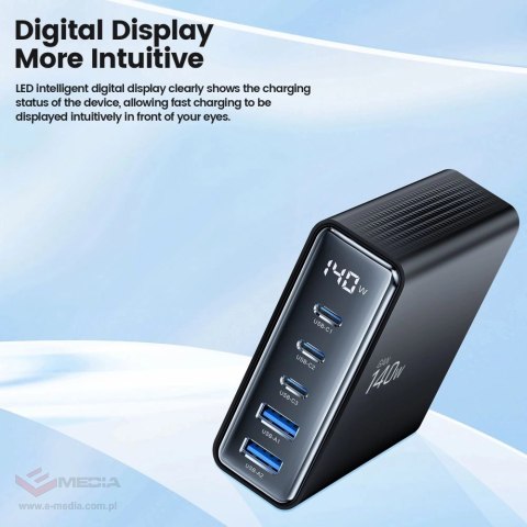 Stacja ładująca Tech-Protect DC140W-GAN 5-PORT PD140W/QC3.0 - czarna