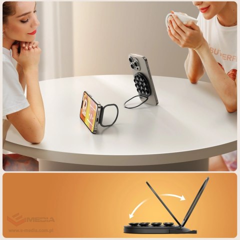 Uchwyt na smartfona z podstawką i przyssawkami Joyroom JR-ZS418 z MagSafe - czarny
