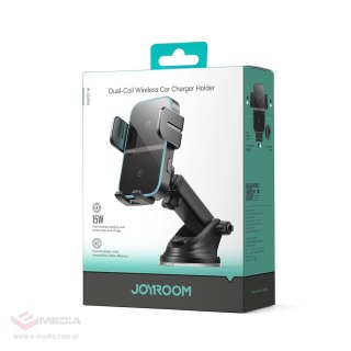 Uchwyt z ładowarką indukcyjną Joyroom JR-ZS246 S na deskę rozdzielczą - czarny