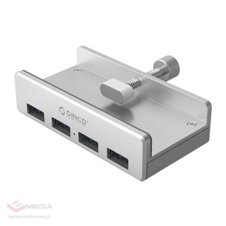 Hub Orico MH4PU montowany na zacisk 4x USB-A 3.0 - srebrny