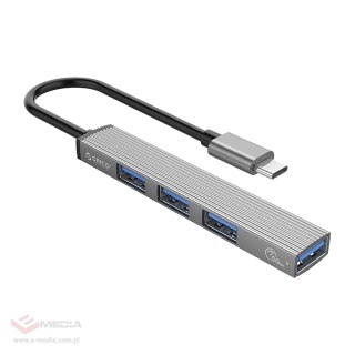 Hub USB-C Orico AH-13 stacja dokująca 1x USB-A 3.0 + 3x USB-A 2.0 - szary