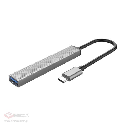 Hub USB-C Orico AH-13 stacja dokująca 1x USB-A 3.0 + 3x USB-A 2.0 - szary