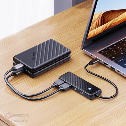 Hub USB-C Orico PAPW4A-C3 stacja dokująca 4x USB-A 3.0 - czarny