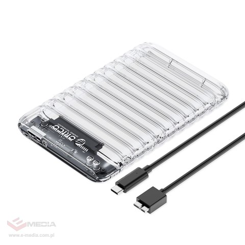 Kieszeń dyskowa Orico 2139U3-V1 2,5" HDD/SSD USB Micro-B 5Gb/s - przezroczysta