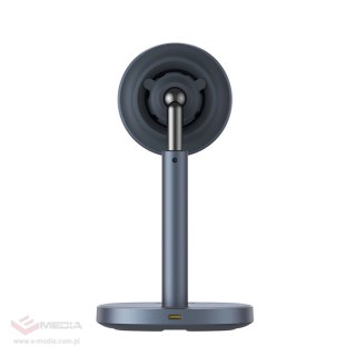 Ładowarka indukcyjna Baseus Orbit 2 Pro MagSafe Qi2 20W 2 w 1 z chłodzeniem - szara