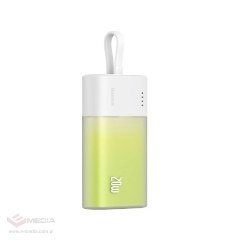 Powerbank Baseus Popsicle 5200mAh 20W z wbudowanym kablem Lightning (+ biały kabel Baseus Simple USB-C - USB-C 60W/20V/3A/30cm) 