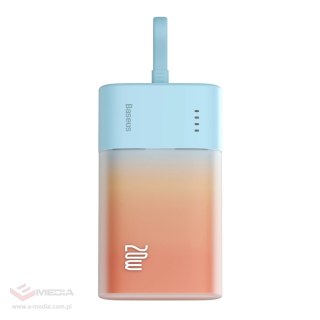 Powerbank Baseus Popsicle 5200mAh 20W z wbudowanym kablem Lightning (+ biały kabel Baseus Simple USB-C - USB-C 60W/20V/3A/30cm) 
