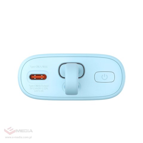 Powerbank Baseus Popsicle 5200mAh 20W z wbudowanym kablem Lightning (+ biały kabel Baseus Simple USB-C - USB-C 60W/20V/3A/30cm) 