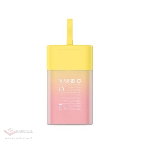 Powerbank Baseus Popsicle 5200mAh 20W z wbudowanym kablem Lightning (+ biały kabel Baseus Simple USB-C - USB-C 60W/20V/3A/30cm) 