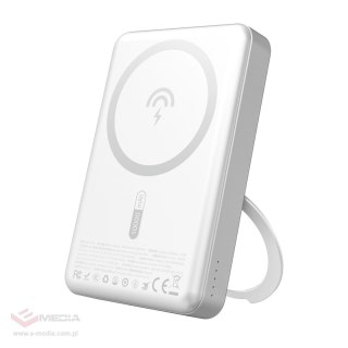 Powerbank Dudao K28 10000mAh PD 22.5W z MagSafe z metalową obudową i pierścieniem-podstawką - srebrny
