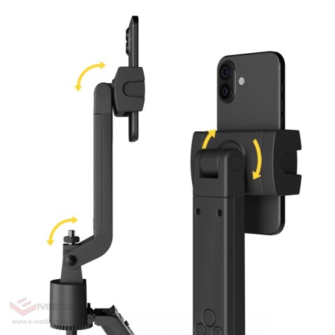 Premium selfie stick Wozinsky WST-360YS 1,8m z funkcją statywu z automatycznym śledzeniem twarzy 360° AI sterowanie gestami - cz