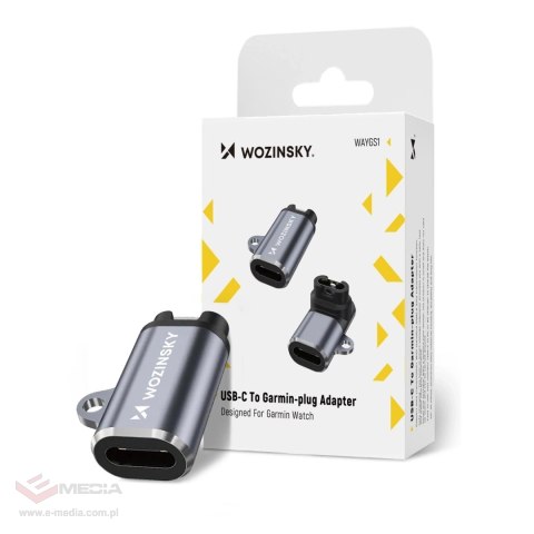 Adapter Wozinsky WAYGS1 przejściówka USB-C do smartwatch Garmin - szary