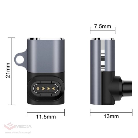 Adapter Wozinsky WAYGS1 przejściówka USB-C do smartwatch Garmin - szary