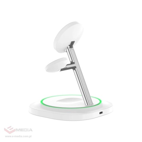 Ładowarka indukcyjna Tech-Protect QI15W-A46 3w1 Magnetic MagSafe - biała