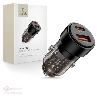 Ładowarka samochodowa CC03 2-porty PD75W - czarna