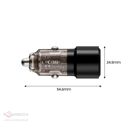 Ładowarka samochodowa CC03 2-porty PD75W - czarna